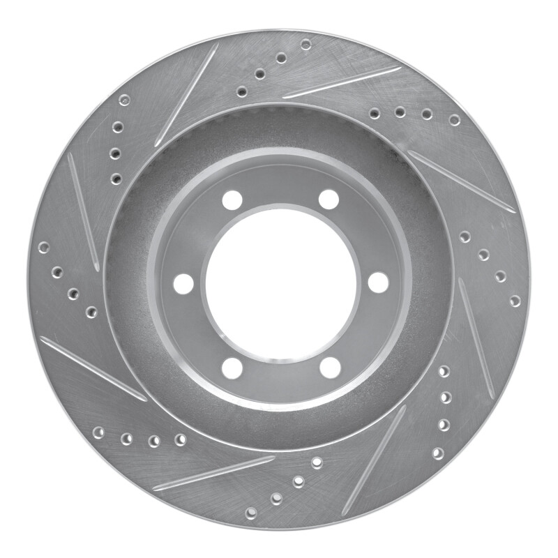 Lexus GX470 Brake Rotor (1) - Front Right - R1 Concepts - Drilled & Slotted - Silver - `03-`09